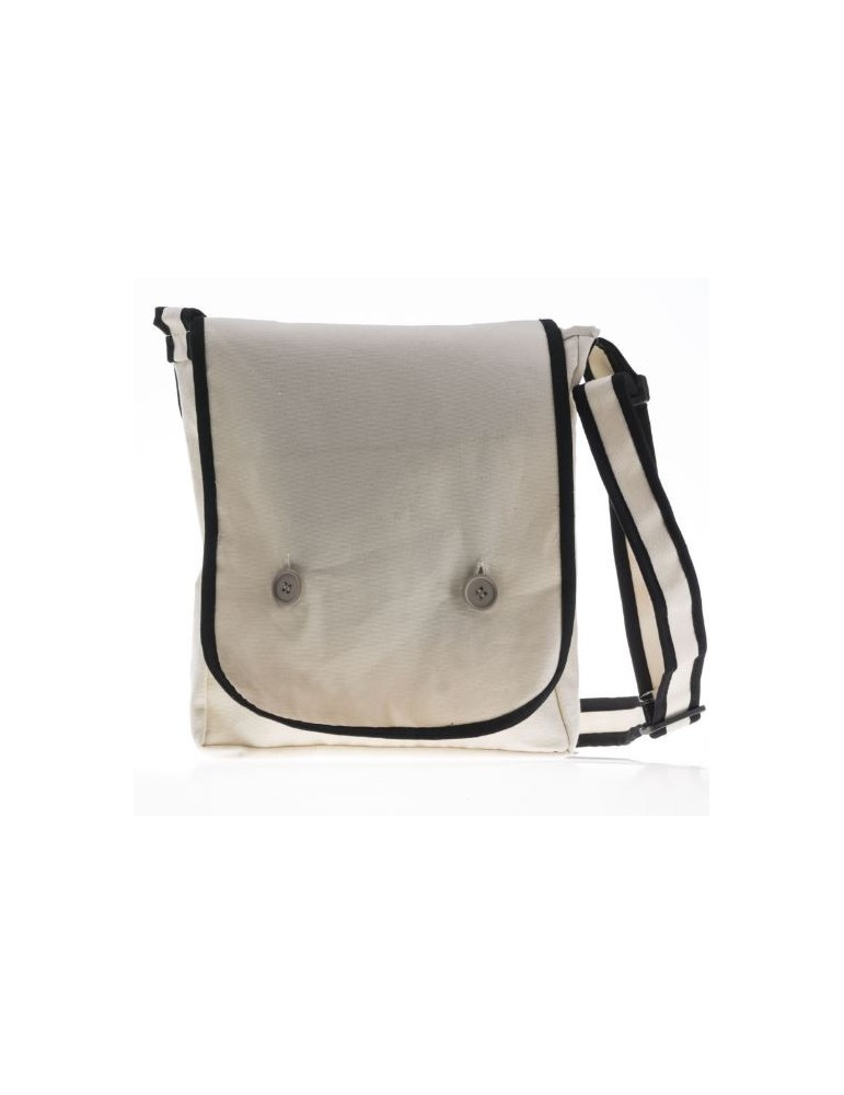 Promotion Raw Canvas Colored Piped Messenger Bag