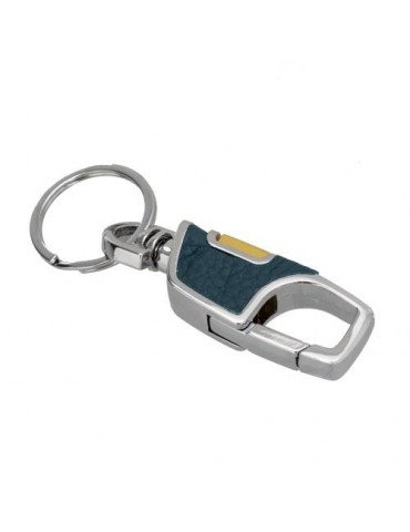 Metal keychain with Leather...